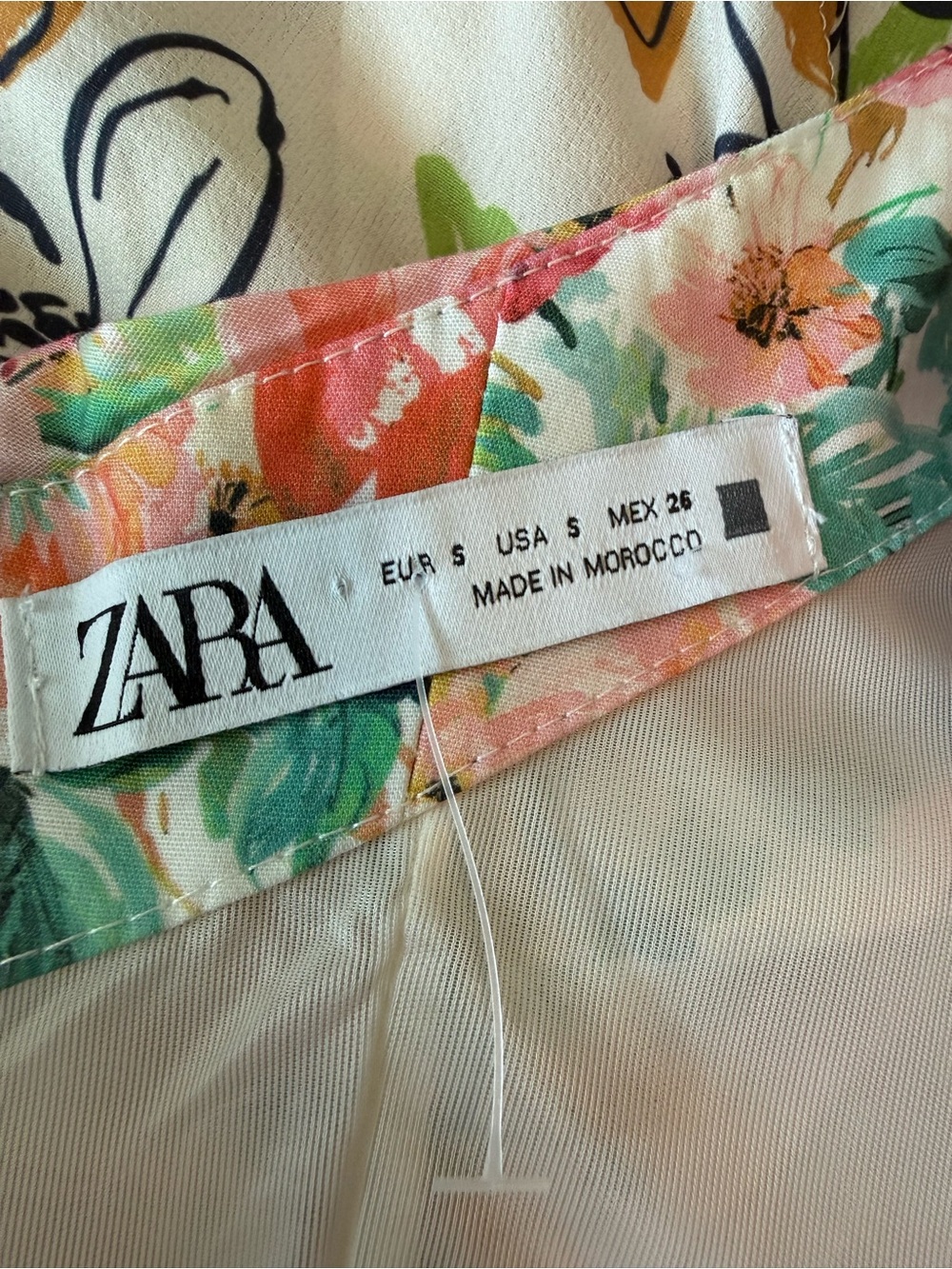 Zara One Sleeve Soft Girl Floral Dress - Picture 6 of 9